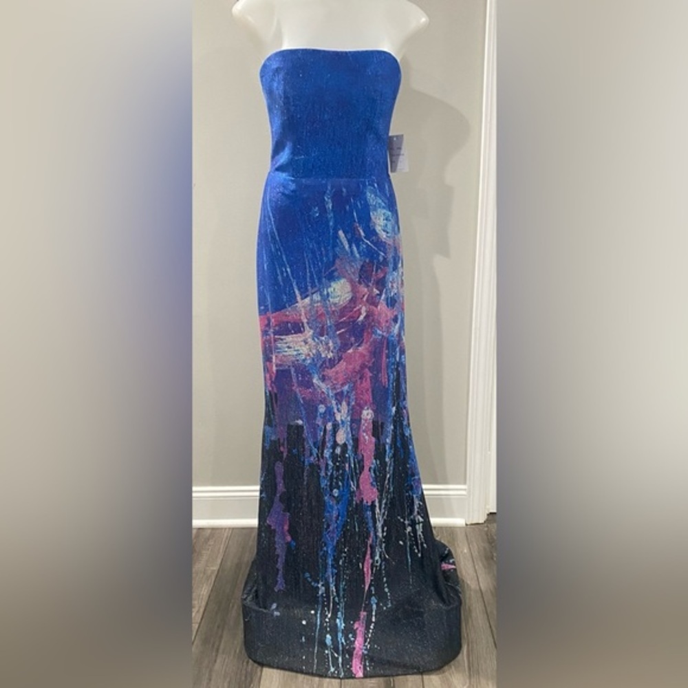NWT! $4,800 Rene Ruiz‎ Collection Strapless Fit and Flair Gown